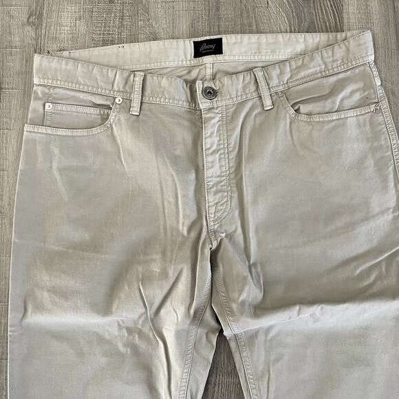 Brioni Men's Khaki Cotton Stretch Garment Dye Straight Trousers SN Meribel 38x34 - Picture 4 of 11